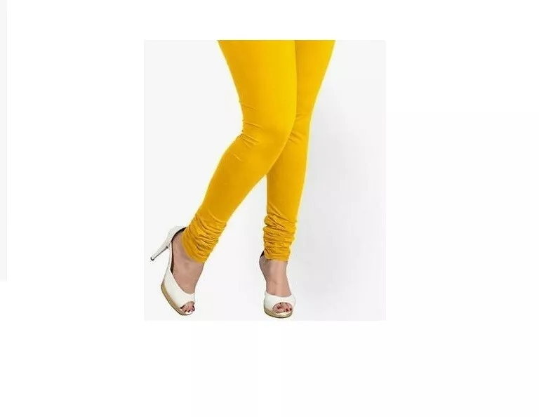 Women Cotton Legi Bollywood Yellow Color Leggi Indian Churidar Leggings Pant