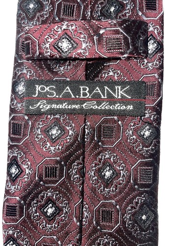 JOS. A. BANK Men Jos. A. Bank Silk Tie Mens XL 67.5” Purple Gray Paisley Persian Elegant Wide New main image 0