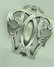 925 Sterling Silver Flower Pattern Openwork Adjustable Spoon Ring
