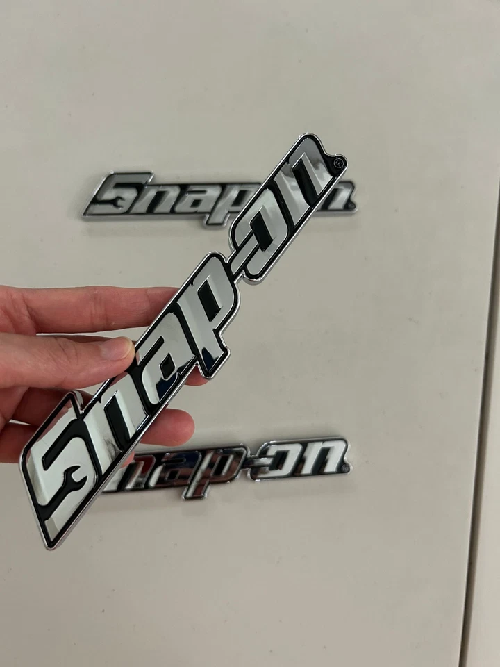 SNAP-ON TOOL BOX LOGO EMBLEM Chrome Silver Badge Decal 8" INCH LONG - NEW - image 4 of 4