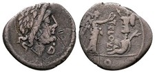 Roman Republic Silver Quinarius - Rome 98 BC - T Cloelius