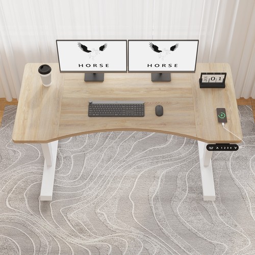 Computer Height Adjustable Electric Standing Desk 55" -Curved Office Gaming Desk - Picture 33 of 43