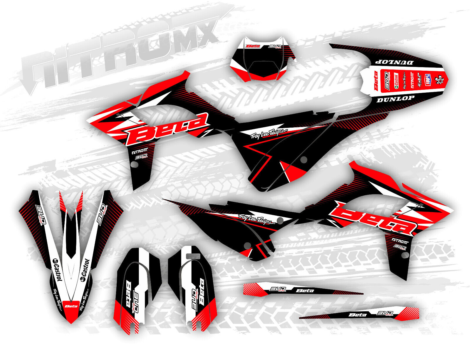 Black Beta Factory Style MX Enduro Graphics Kit Restyle