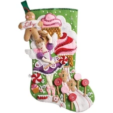 Bucilla Felt Applique Stocking Kit - Sugarland Fairy  18"