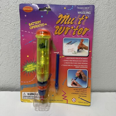 Vintage 1997 Wintech  Wiggling Multi Writer Motorized Pen Attachment Colorful