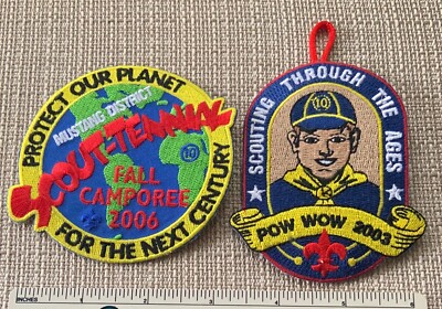 2 CIRCLE TEN COUNCIL Boy Scout Camporee & Pow Wow PATCHES BSA 10 Uniform Camp TX