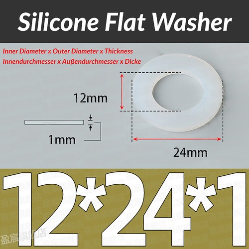 Silicone Plain Flat Washer O Rings Sealing Gaskets Ring Food Grade Thickn1mm-5mm - Picture 147 of 235