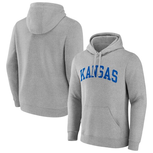 Men's Gray Kansas Jayhawks Basic Arch Pullover Hoodie