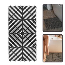 2 Pcs Tapis De Douche Emboîtables Drainage Mattes Plancher Imbriqués