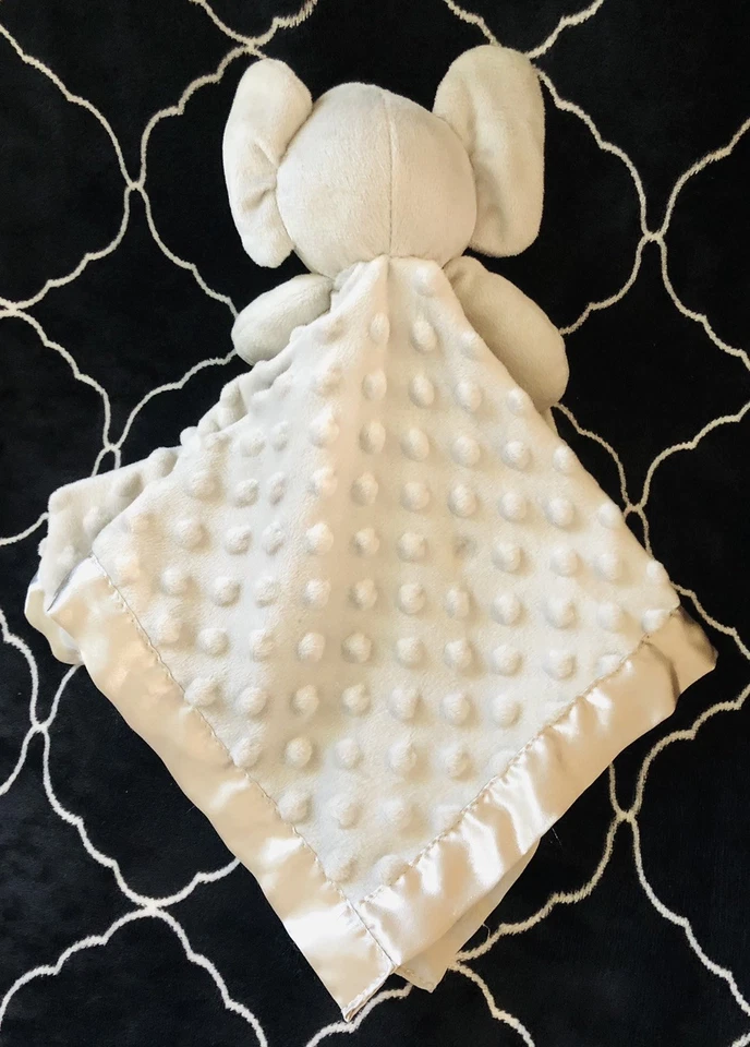 Серый слон милый безопасности одеяло хрустящие уши Minky точек атласная отделка 16 дюймов - Изображение 3 из 4