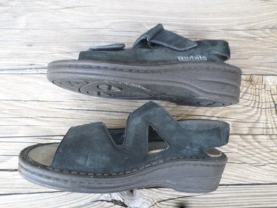 Mephisto Mobils Black Nubuck Leather Sandals Women display picture 3