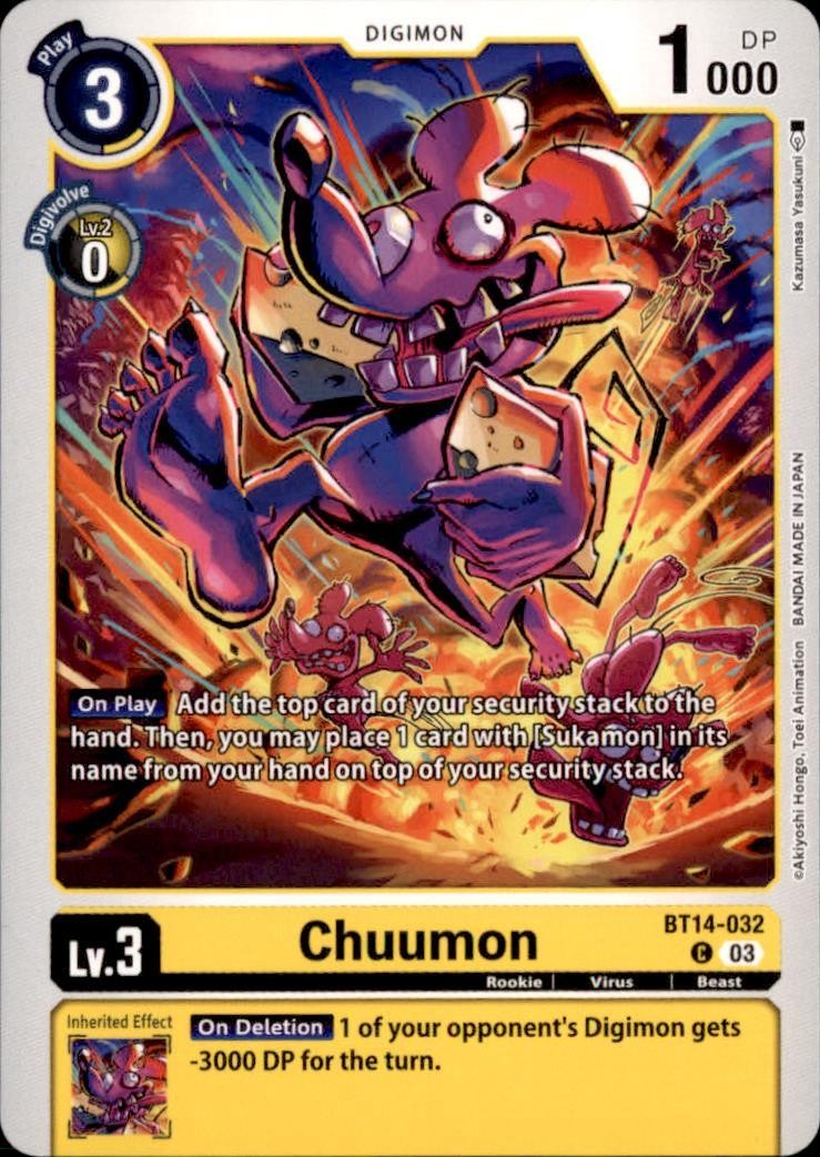Chuumon BT14-032 C Common Blast Ace Digimon Near Mint