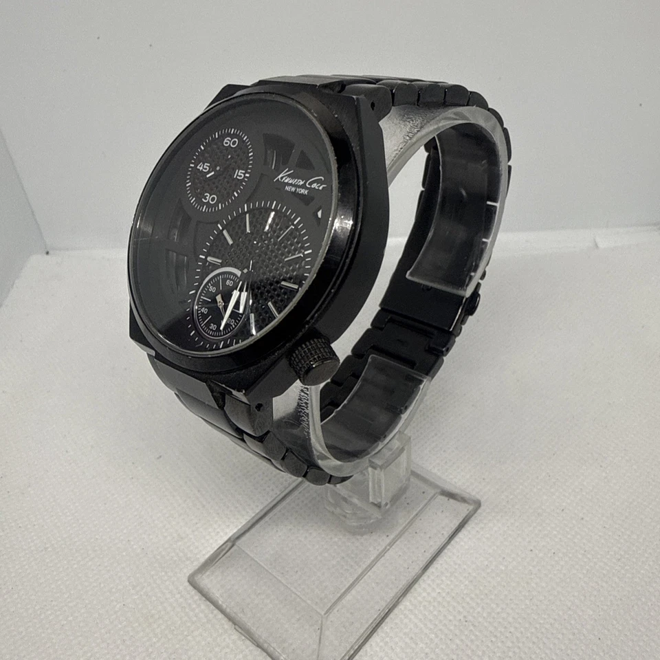 Reloj Kenneth Cole KC3992 DUAL TIEMPO para hombre esfera negra SS LEER FALTA CORONA IZQUIERDA Foto 2 de 4
