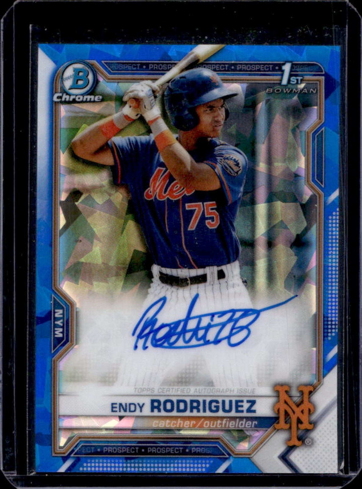 2021 Bowman Sapphire Endy Rodriguez Chrome Auto 1st #BSPA-ERO Mets