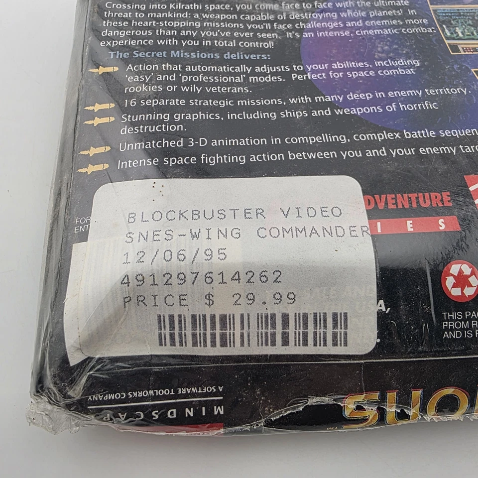 Wing Commander Secret Missions - Sealed By Blockbuster - Super Nintendo SNES - Image 3 of 4