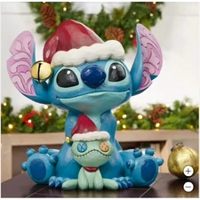 Jim Shore 14.8” H Disney Holiday Stitch and Scrump Statue