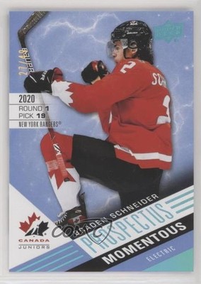 2021 Upper Deck Team Canada Juniors Electric Blue 27/49 Braden Schneider ja2