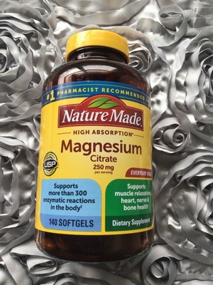 Nature Made Magnesium Citrate 250 mg 140 Softgels Exp 4/2028