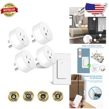 Wireless Remote Control Light Switch 4 Plugs ...