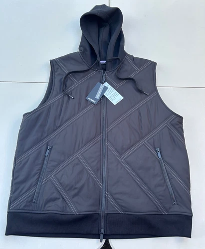 NWT's Murano Liquid Luxury Black Slim Fit Hooded Hybrid Vest XXL 2XL $175 - product listing photo