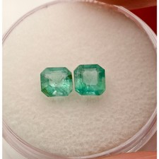 1.10ctw Brazilian Emerald Faceted Square Gems...