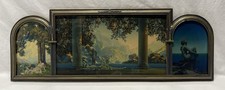 Antique Maxfield Parrish Triptych - Hilltop, Daybreak, Stars - Original Frame