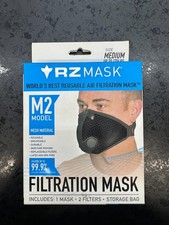 RZ Mask M2 (M) Black Mesh Dust Mask w/ 99.8% Carbon Filtration | Anti Fogging