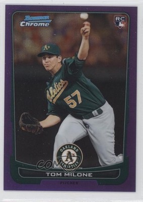 2012 Bowman Chrome Purple Refractor 122/199 Tommy Milone Tom #196 Rookie RC 0l2