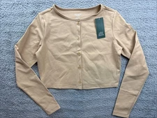 Wild Fable Cardigan Womens Small Gold ButterBliss Button Front Long Sleeve Top