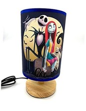 Table Lamp Jack and Sally Bedside Night Light Wood Base Room Decoration or