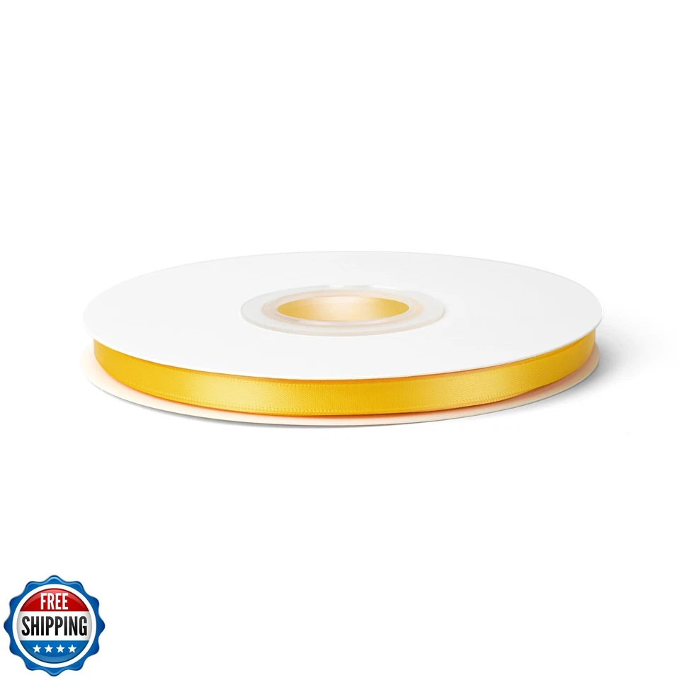 Laferri Maize Satin Ribbon,1/4" X 50 Yards,Double Faced Thin Fabric Ribbon Us - Image 2 of 4
