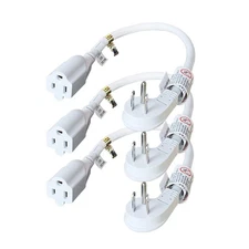 3 Pack Extension Cord 1Ft, 1875W Flat Plug 15A, Home Appliance Power Cable