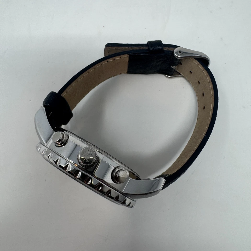 Reloj Silpada Acero Inoxidable Todo Acero Inoxidable Plata Correa Cuero (NECESITA BATERÍA) Foto 3 de 4