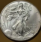 1996 $1 American Silver Eagle Dollar Bullion .999 fine silver key date & low pop