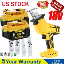 For DeWalt 20V 8.0Ah DCB206 Battery Cordless Reciprocating Saw With 4 Blades US