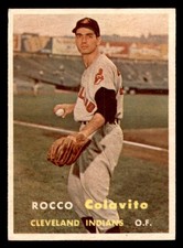 1957 TOPPS #212 ROCKY COLAVITO INDIANS EX-MT CENTERED 540060 (KYCARDS)