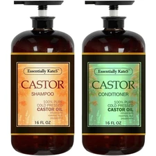 Castor Oil Rosemary Mint Shampoo and Conditioner 16 Fl Oz Set, Pack of 2 - He...