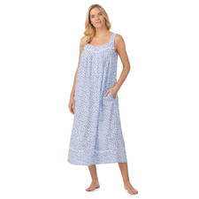 Aria Women's Lightweight Cotton Woven 50" Ballet Nightgown, Blue Tulip