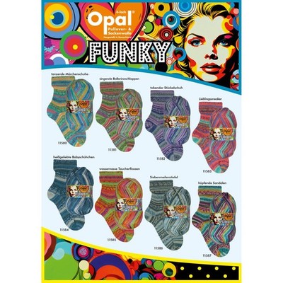 Opal ''Funky'' 4-fädiges Superwash Sockengarn 100g Stricken Häkeln - Vollsortiment