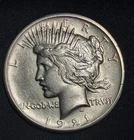 1921 Philadelphia Mint Peace Dollar 1$ AU-UNC Details Superb Strike
