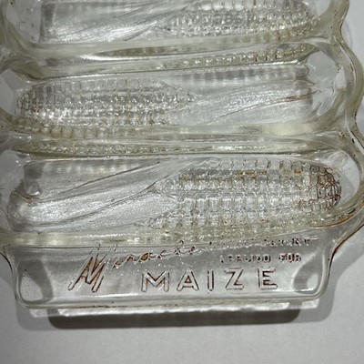 Vintage  Miracle Maize  Glass Corn Mold Tray   6 Slot Clear Glass
