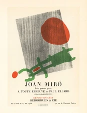 Joan Miro Lithographie Affiche A Toute Epreuve "