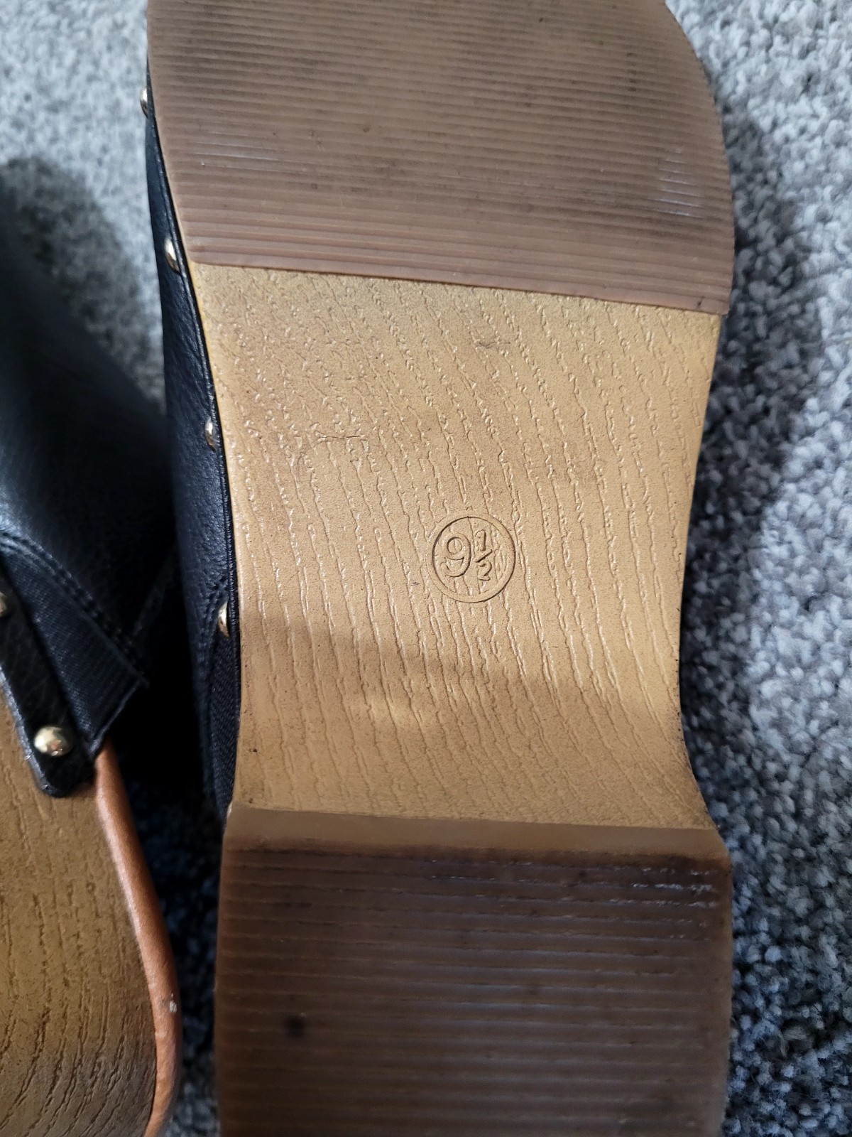 Universal Thread Indra Black Leather Studded Clog… - image 8