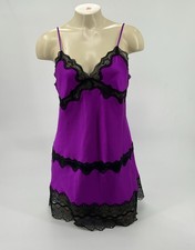 Victoria's Secret purple,black lace,vintage babydoll nightgown whimsigoth L