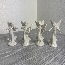 4 Vintage Dresden Angels Musician Music Band Porcelain Figurine Christmas