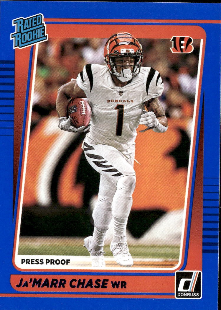 2021 Donruss #262 Ja'Marr Chase Press Proof Blue