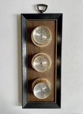 Vtg Springfield Weather Station w/ Thermometer, Barometer, Humidity Wall Mount