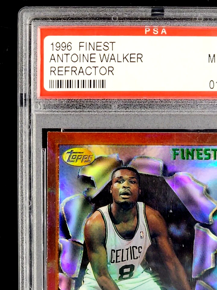 Topps Finest Refractor #84 1996 Antoine Walker radiocontrol novato PSA 9 *Solo 3 superiores* Foto 4 de 4