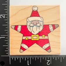 Hero Arts Star Shaped Santa Christmas F842 Wood Mounted Rubber Stamp