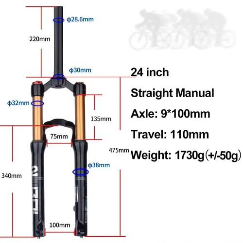 Air Suspension 24/20 Inch Fork Qr/Thru Axle Shock Absorber Bicycle Front Forks - Picture 16 of 25
